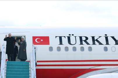 Cumhurbaşkanı Erdoğan, Türkmenistan'a gitti