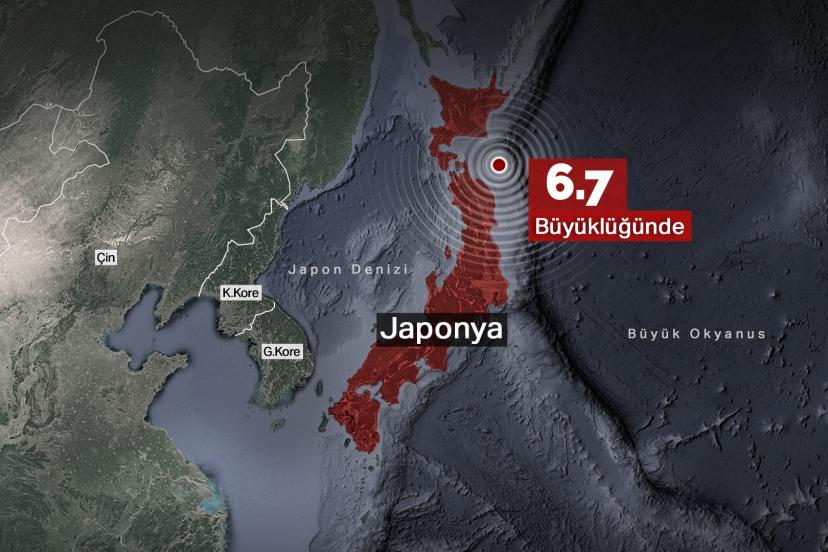 Japonya'da 6.7 büyüklüğünde deprem