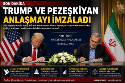 Donald Trump ve Mesud Pezeşkiyan Anlaşmayı İmzaladı