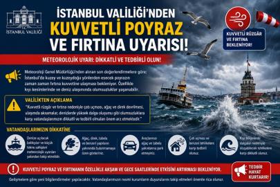 İSTANBUL VALİLİĞİ’NDEN KUVVETLİ POYRAZ VE FIRTINA UYARISI